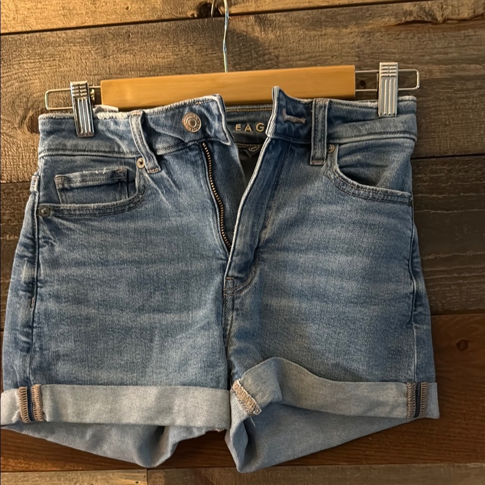 American Eagle Outfitters Stretch Denim Perfect Shortie Jean Shorts